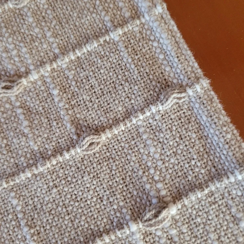 Brooks Brother's Beige Textured Table Runner & 2 Tea Towels Elegant Minimalist